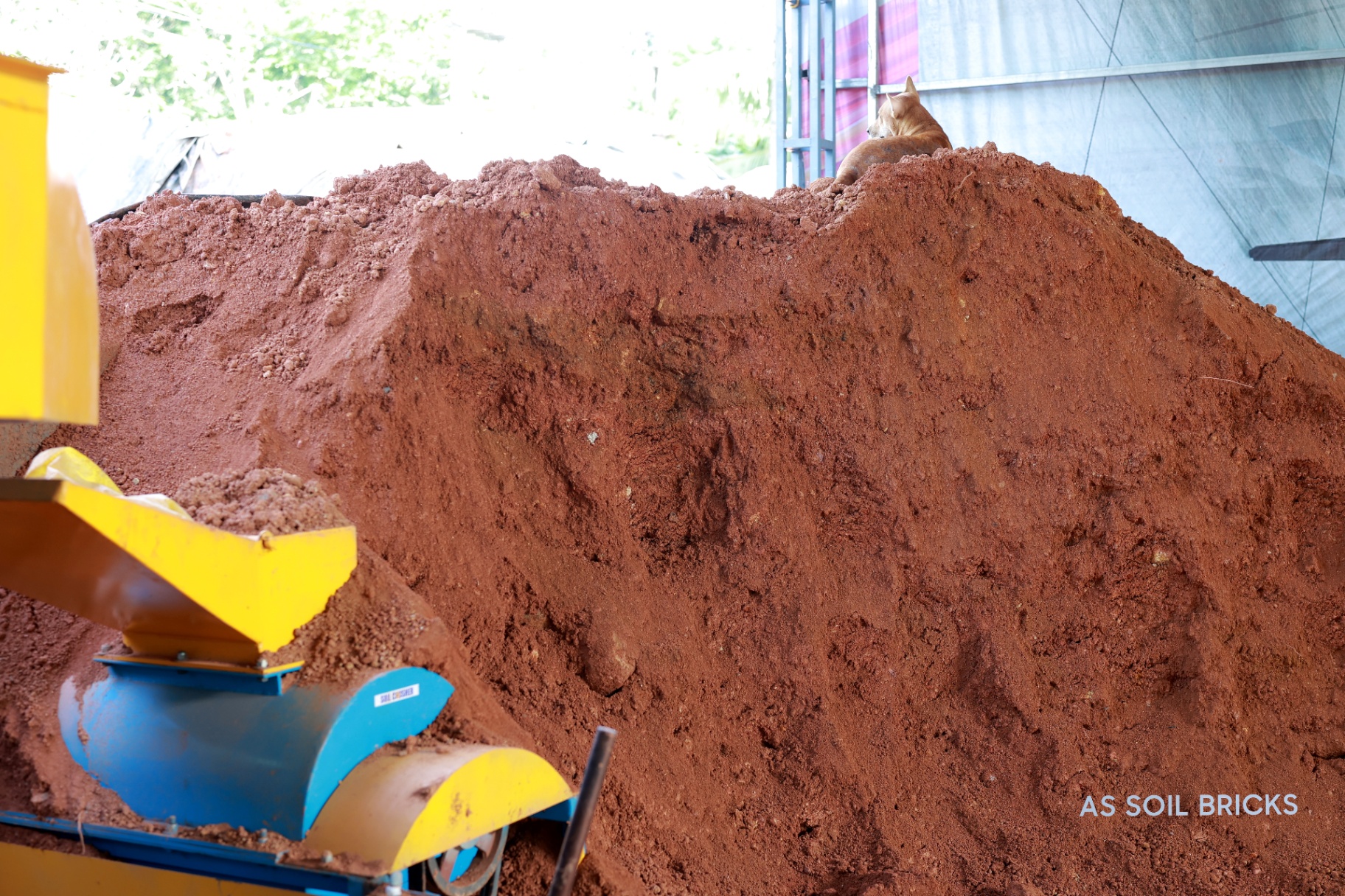 Raw red soil stockpile